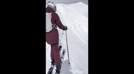 Skier Takes 'Drop In' Too Literally