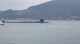 Submarine HMS Vigilant on Loch Long in Argyll on the West Coast of Scotland