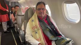 Rajasthan CM and ministers sung religious song in a flight to Ayodhya Ram Mandir