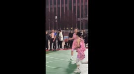 Girl bounced to ground after running into opponent at a basketball game