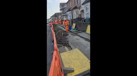 UK Paths Being Dug up to get rid of telegraph poles and replace with optical fibre Internet calls Blocks Walkways in Watford.