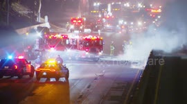 Boyle Heights 5 Freeway Fiery Fatal Traffic Collision in Los Angeles, CA, USA