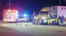 Highway Patrol officers responded to a traffic collision in Los Angeles, CA, USA
