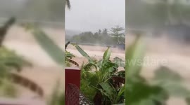 Torrential rain have brought floods and landslides in province of West Sumatra, Indonesia