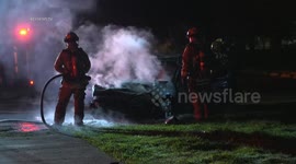Fiery Hit and Run Crash in Mission Hills, LA, USA