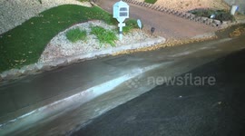 Hit And Run Crash Floods Neighborhood in Woodland Hills, LA, USA
