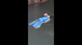 Rain-slicker fashionista otter takes center stage in Morro Bay, California