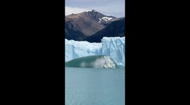 The bottom of glacier pushes to surface, Lago Argentino lake, Patagonian, Santa Cruz