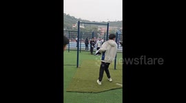 Difficult pull-ups performed by a teenager in Guang'an, China
