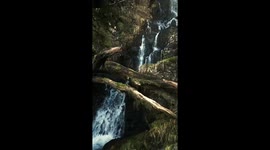 Slow motion footage of a waterfall in the heart of Wales filmed with a drone.