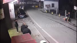 Fireworks are launched at a house in Luzhou, China