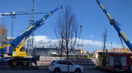 Spain: 14 Injured After Bus Falls Into Construction Site In Esplugues De Llobregat, Barcelona