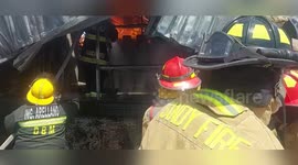 Firefighters Risk Lives to Protect Local Population in Gas Plant Inferno in Aguascalientes, Mexico