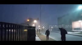 Snow squall hits Pennsylvania, USA