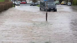 Severn bore causes freak flooding on main road in Gloucestershire
