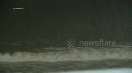 High Surf at Ventura Pier in Los Angeles, CA, USA
