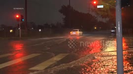 Street and Sidewalk Flooding in Sun Valley, LA, USA