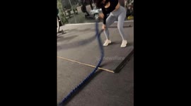 Passerby Copies Woman's Workout