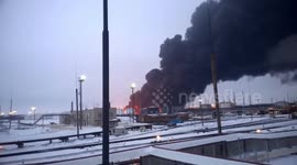 Major Russian oil refinery on fire after drone attack