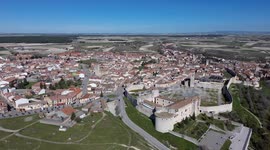 Panoramic aerial view of Cuellar, Segovia