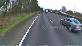 M1 shut after vehicle catches fire near Leicester