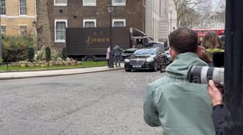 Texas governor Greg Abbott arrives at 10 Downing Street