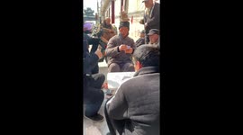 Pensioner play poker with bricks balanced on their heads as punishment