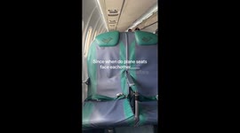‘I awkwardly sat facing a stranger on a plane!’ Passenger experiences flight with seats facing each other.
