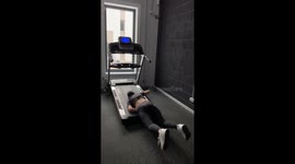 Woman hilariously faceplants trying to run on treadmill