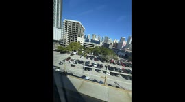 Downtown Miami, pier and maritime terminal in Miami Beach Florida United States. South Beach.
