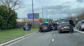 Two BMW’s are involved in a high speed crash with a Double Decker bus, with one ending up facing the wrong way. The crash caused long delays near the Coventry Road at rush hour