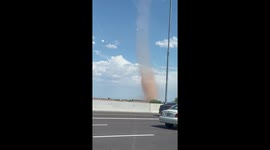 Highway dust devil: caught on camera in Arizona, USA