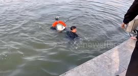 SWAT officer's heroic 36-second rescue saves woman from drowning