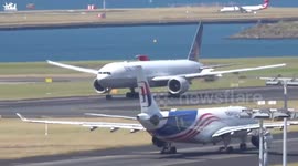 Boeing plane forced to land after fluid is seen spilling from landing gear