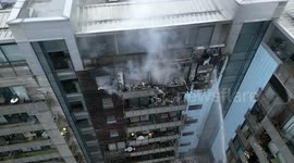 Further aerial footage of fire that gutted apartments in Edinburgh