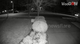 Reckless driver hits and nearly runs over a parked car