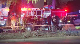 Witness Speaks about Fatal High Speed Crash in Ontario, LA, USA