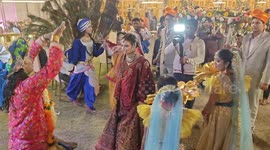 Beautiful Indian Bride wedding entey for colour full dance