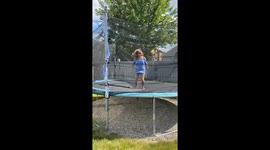 Trampoline Breaks on Grandma