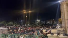 Thousands of worshipers perform Tarawih prayers in Al-Aqsa Mosque despite Israeli restrictions.