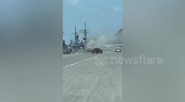 Thai warship struck by artillery misfire injuring 13 people