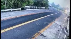 Close call in Juban: motorist swerves to avoid collision with truck
