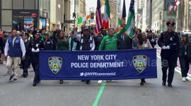 NYC Mayor Eric Adams marches in the St. Patrick’s Day Parade