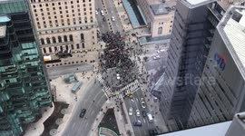 Free Palestine Protest in Downtown Toronto Front Street on St Patrick’s day