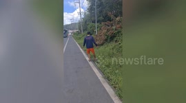 Old man rescues and adopt stray kitten he found on roadside