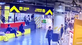 Shocking CCTV footage of girl pushing boy off mall platform in eastern China