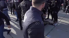 Clashes with police during Newroz celebration rally in Istanbul, Turkey