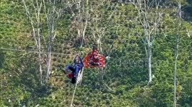 Moment Father And Daughter Are Rescued From Zipline Nearly 1,000 Feet Above The Ground