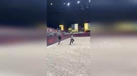 Activists Storm show Jumping Event in Paris, France