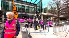 Extinction Rebellion activists throw fake oil at GB News office
